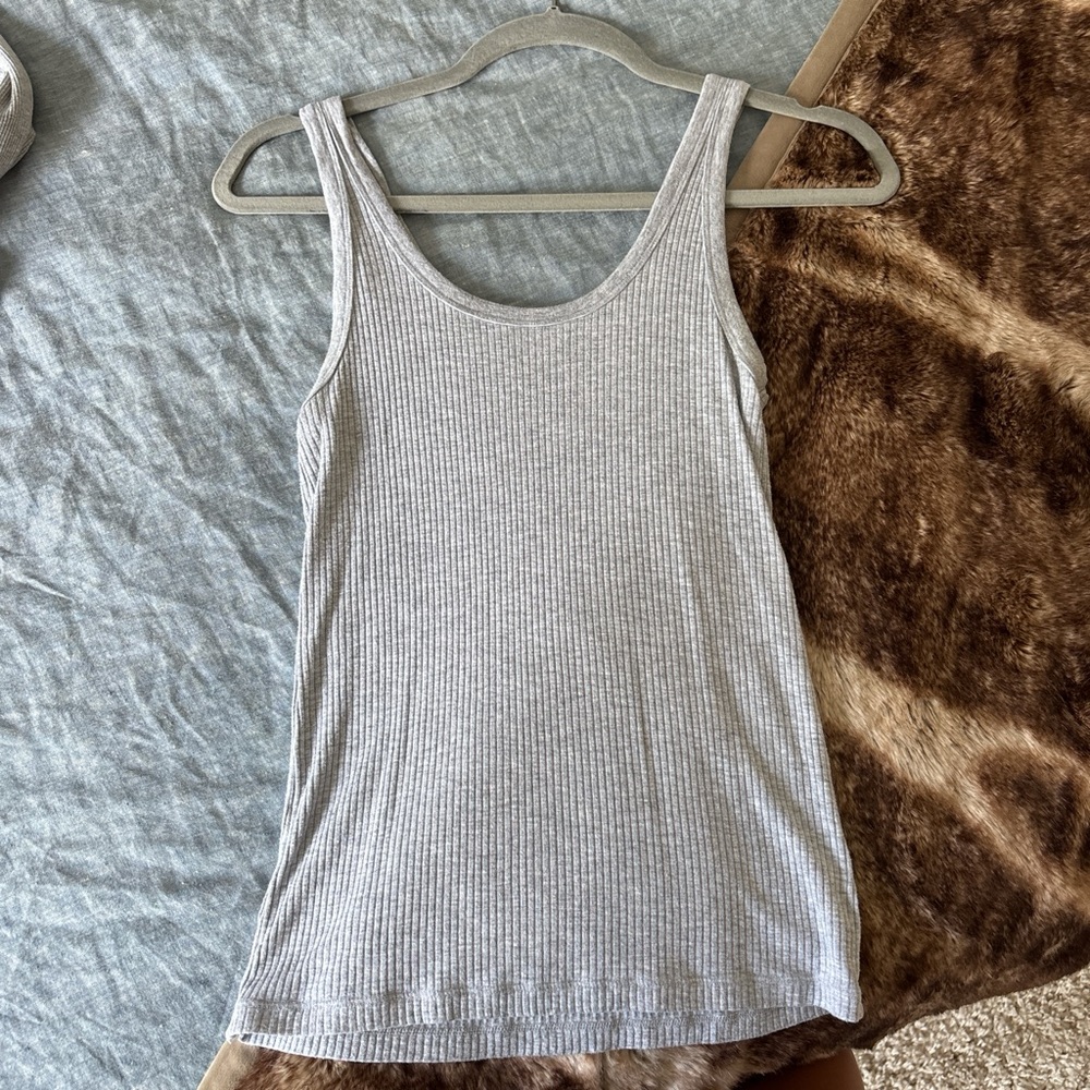 Aerie Gray Ribbed Women's Tank Top